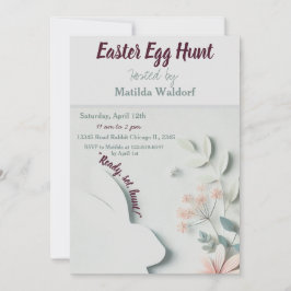 Convite de Caça ao Ovo de Páscoa Pastel | Fofo e F