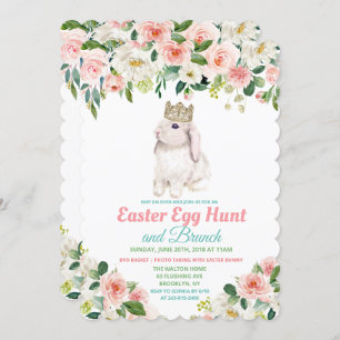 Convite De Caça Floral De Ovos De Páscoa