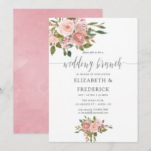 Convite de Café da Manhã de Casamento Rosa Bege e 