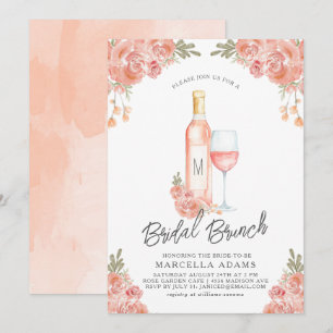 Convite de Café da Manhã de Noiva Rosé Blush