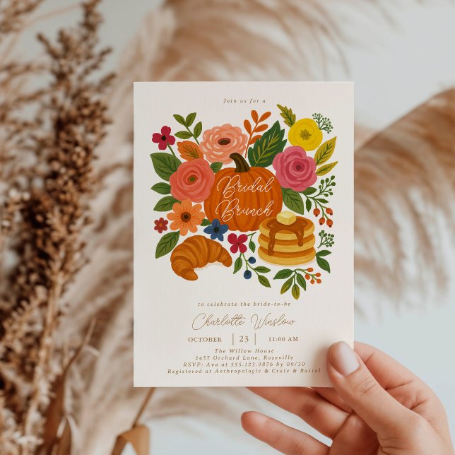 Convite de Café da Manhã Floral de Abóbora para No (Criador carregado)