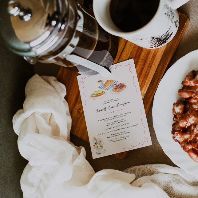 Convite de Café da Manhã para Chá de Noiva em Aqua (Criador carregado)