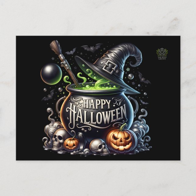 Convite de Caldeirão Feliz Halloween (Frente)