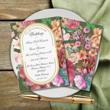 Convite de Caligrafia Floral Art Nouveau