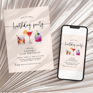 Convite de Caligrafia para Festa de Aniversário co