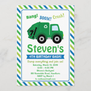 Convite De Caminhão De Lixo / Convite De Caminhã