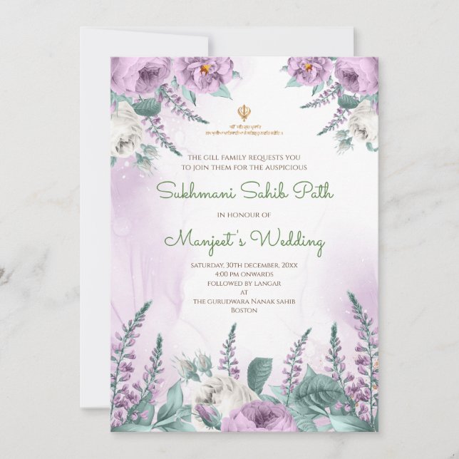 Convite de Caminho Sukhmani Digital & Akhand (Frente)