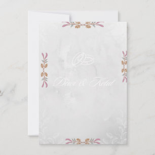 Convite de Canto de Casamento Floral Azul Marinho 