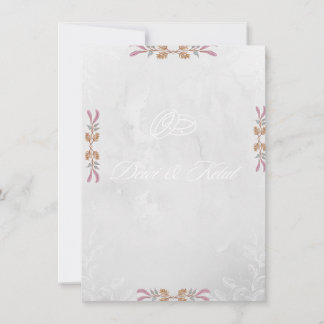 Convite de Canto de Casamento Floral Azul Marinho