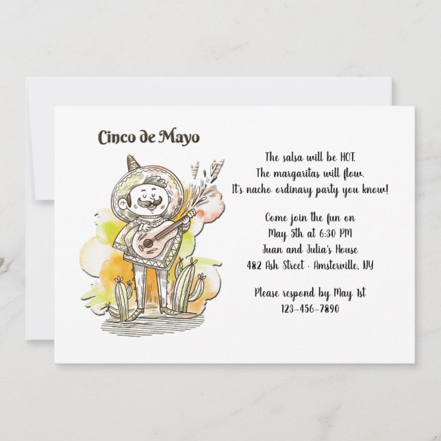 Convite de Cantor do Cinco de Mayo (Frente)