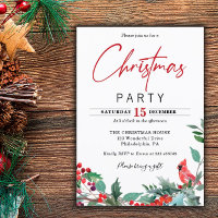 Convite de Cardeal Vermelho do Partido do Natal