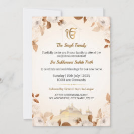 Convite de Carta de Inauguração Sikh, Sukhmani Pat