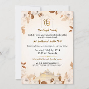 Convite de Carta de Inauguração Sikh, Sukhmani Pat