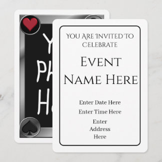 Convite de Carta de Jogar Poker com Foto Personali
