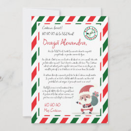 Convite de Carta do Papai Noel Vermelho Verde