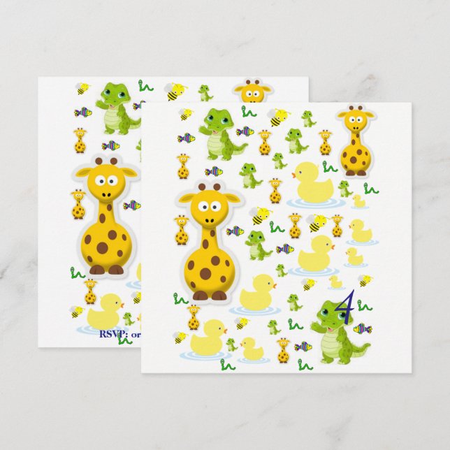 Convite de Cartão de Aniversário (Frente/Verso)