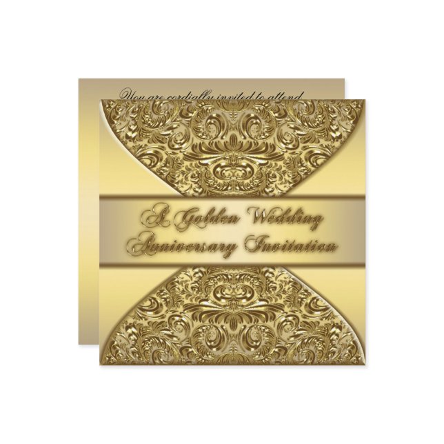 Convite de Cartão de Aniversário de 50 Anos de Cas (Frente/Verso In Situ)