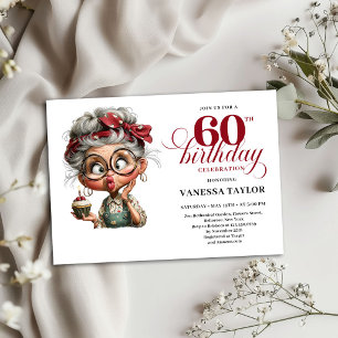 Convite de Cartão de Aniversário de 60 Anos Humor