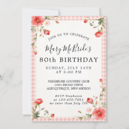 Convite de cartão de aniversário de 80 anos