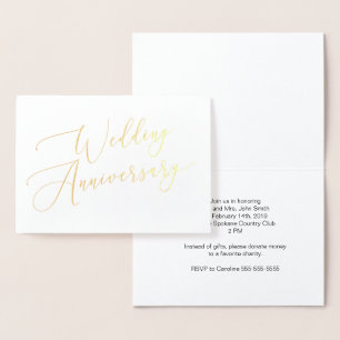 Convite de Cartão de Aniversário de Casamento em F
