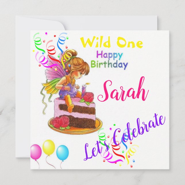 Convite de Cartão de Aniversário Fada (Frente)