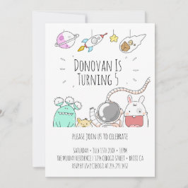 convite de cartão de aniversário ilustração astron