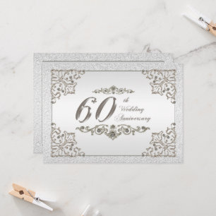 Convite de Cartão de Bodas de 60 Anos