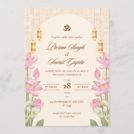 Convite de Cartão de Casamento 5"7 polegadas cartõ