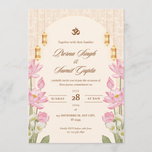 Convite de Cartão de Casamento 5"7 polegadas cartõ