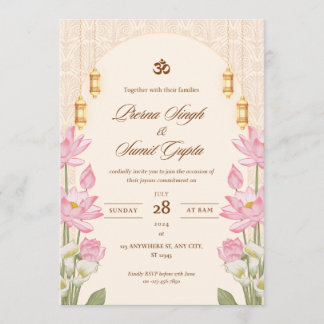 Convite de Cartão de Casamento 5"7 polegadas cartõ