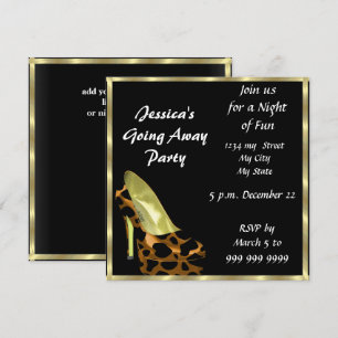 Convite de cartão de despedida adeus preto