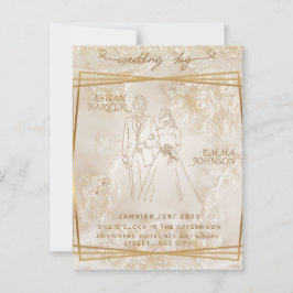 Convite de cartão de dia de casamento