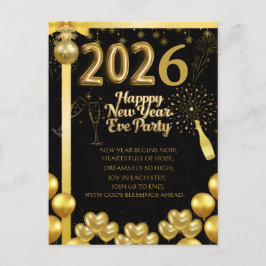 Convite de Cartão de Festa de Ano Novo Elegante