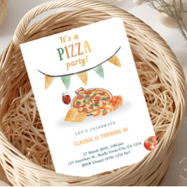 Convite de Cartão de Festa de Pizza Moderna Estéti