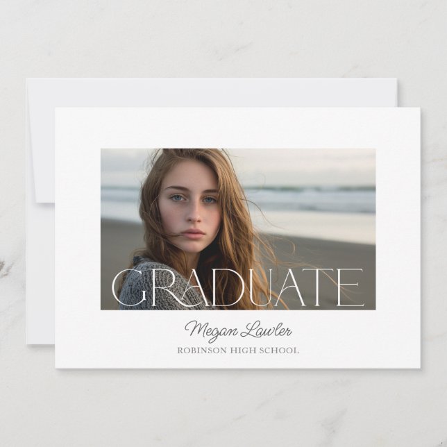 Convite de Cartão de Foto para Festa de Graduado C (Frente)