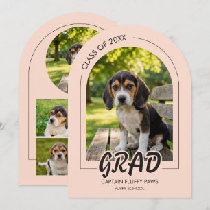 Convite de Cartão de Fotos de Graduação de Cachorr