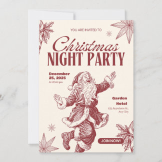 Convite de cartão de Natal com azeviche do Papai N