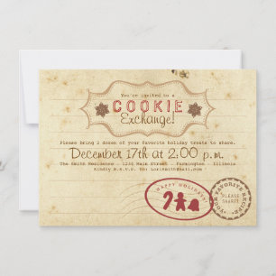 Convite de Cartão de Receita de Troca de Cookie