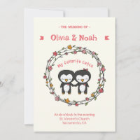 Convite de cartão engraçado do pinguim