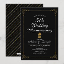 Convite de Cartão para Bodas de Ouro 50 Anos de Ca
