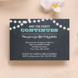 Convite de Cartão para Festa After Party com Luzes
