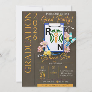 Convite de Cartão para Festa de Formatura de Enfer