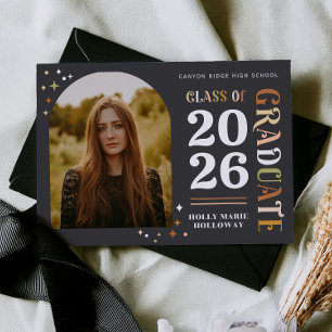 Convite de Cartão para Festa de Formatura Retro Tw