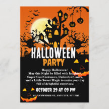 Convite de Cartão para Festa de Halloween