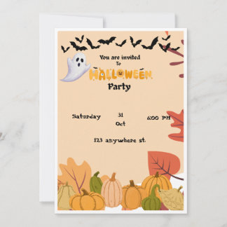 Convite de Cartão para Festa de Halloween