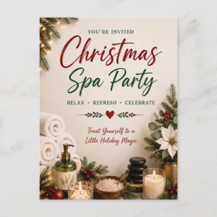 Convite de cartão para festa de Spa de Natal