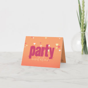 Convite de Cartão para Festa Pinky Blush