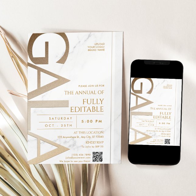 Convite de Cartão para Gala de Arrecadação Corpora (Luxury Corporate Gala Fundraiser Invitation Card)