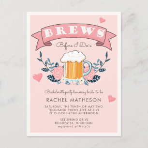 Convite de cartão postal de cerveja para festa de 
