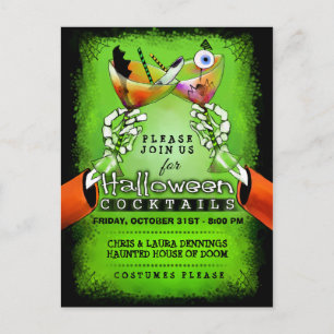 Convite de Cartão-postal de Halloween Spookies